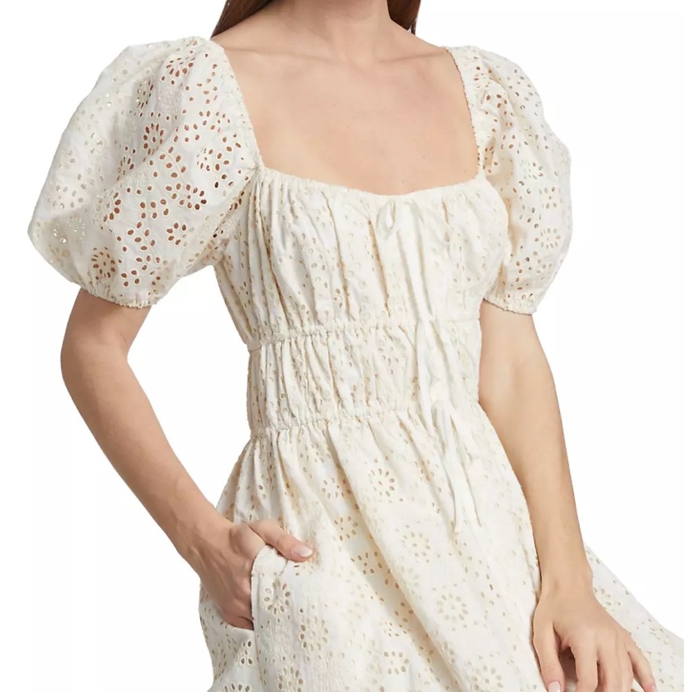 En Saison Embroidered Cotton Midi- Dress